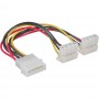 Câble Y d'alimentation interne InLine® 1x Molex 4 broches à 2x Molex 4 broches coudé 0,15 m