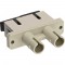 Adaptateur de fibre optique InLine® Duplex ST / SC, manchon métallique gris avec bride