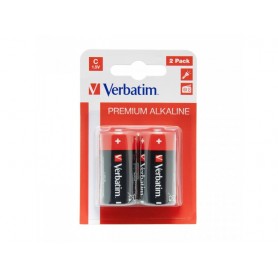 Verbatim Battery Alkaline, Baby, C, LR14, 1.5V - Premium, Blister (2-Pack)