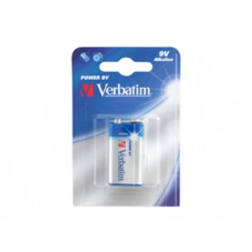 Verbatim Battery Alkaline, E-Block, 6LR61, 9V - Premium, Blister (1-Pack)