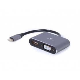 CableXpert USB Typ-C auf HDMI + VGA Display-Adapter - A-USB3C-HDMIVGA-01