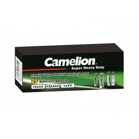 Camelion Battery-Family Pack Super Heavy Duty (25 pcs.12xAA, 12xAAA, 1x9V)