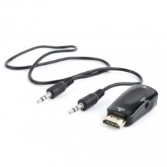 CableXpert Adaptateur audio HDMI vers VGA à port unique noir A-HDMI-VGA-02