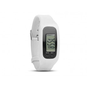 Bracelet/Montre Pédomètre KM - Compteur de calories - Blanc