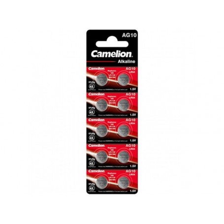 Pack de 10 piles Camelion Alcaline AG10 0% Mercury/Hg