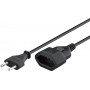 Rallonge Europlug, 2 m, noir 2 m
