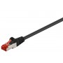 CAT 6 Câble Patch, S/FTP (PiMF), noir, 0,15 m 0.15 m
