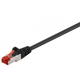 CAT 6 Câble Patch, S/FTP (PiMF), noir, 0,15 m 0.15 m
