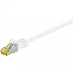 RJ45 Câble Patch, CAT 6A S/FTP (PiMF), 500 MHz, avec CAT 7 Câble Brut, blanc 30 m