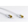 RJ45 Câble Patch, CAT 6A S/FTP (PiMF), 500 MHz, avec CAT 7 Câble Brut, blanc 0.5 m