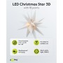 Étoile Lumineuse LED 3D, Ø 56 cm, transformateur extérieur 4,5 V