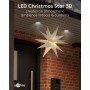 Étoile Lumineuse LED 3D, Ø 56 cm, transformateur extérieur 4,5 V