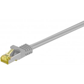 RJ45 Câble Patch, CAT 6A S/FTP (PiMF), 500 MHz, avec CAT 7 Câble Brut, Gris 1 m