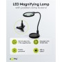 Lampe Loupe à LED sur Pied/avec Pince, 6 W, noir