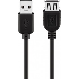 Câble Rallonge de Recharge USB 2.0 Hi-Speed, noir 2 m