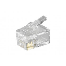 Lot de 10 : Connecteur RJ10 pour Câble Plat, 4 Broches Prise RJ10 (4P4C)