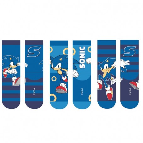 Lot de 6 : Sonic the Hedgehog pack 3 kids socks assorted