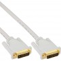 Câble InLine® DVI-D 24 + 1 mâle vers mâle DVI Dual Link blanc / or 2m