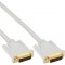 Câble InLine® DVI-D 24 + 1 mâle vers mâle DVI Dual Link blanc / or 3 m