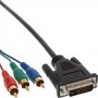 Câble DVI-D 24+5 prise 3x Cinch RGB, 3m