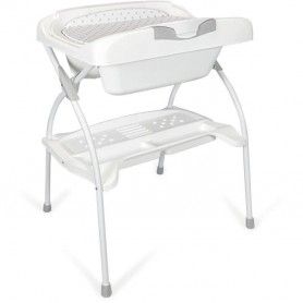 Table a langer pliante ELIOS avec baignoire ergonomique 2 en 1 - Matiere PVC - Etoile grise - BABYLAND / made in Italia