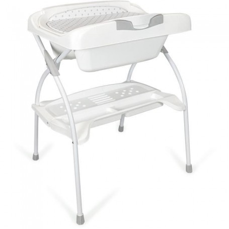 Table a langer pliante ELIOS avec baignoire ergonomique 2 en 1 - Matiere PVC - Etoile grise - BABYLAND / made in Italia