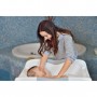 Table a langer pliante ELIOS avec baignoire ergonomique 2 en 1 - Matiere PVC - Etoile grise - BABYLAND / made in Italia