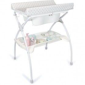 Table a langer pliante NEW RODI avec baignoire anatomique 2 positions - Matiere PVC - - Etoile grise - BABYLAND - Made in Itali
