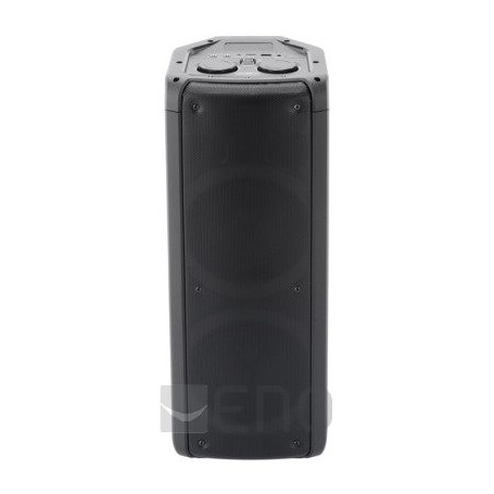 PS09BT DJ Karaoké PA Mobile avec Batterie et Effets Lumineux (Bluetooth, stéréo sans Fil, Radio, USB, AUX, Microphone, 500 W) Noir