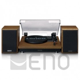 Lenco LS-100 Platine Hi-FI avec Bluetooth 5.0 - Haut-Parleur Externe - 2 x 10 W RMS - Entraînement par Courroie - Arrêt Automatique - Bois
