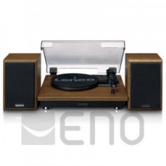 Lenco LS-100 Platine Hi-FI avec Bluetooth 5.0 - Haut-Parleur Externe - 2 x 10 W RMS - Entraînement par Courroie - Arrêt Automatique - Bois