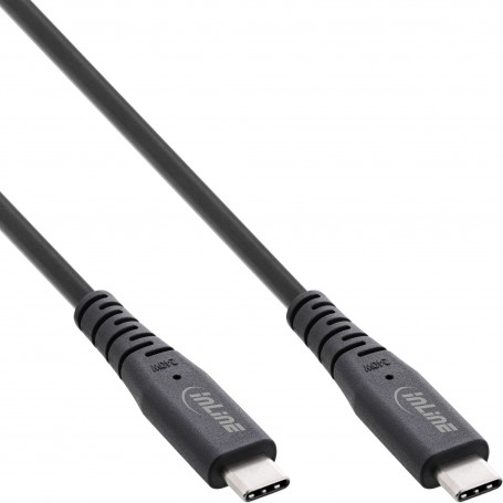 InLine® USB4 cable, USB Type-C male/male, PD 240W, 8K60Hz, TPE black, 2m