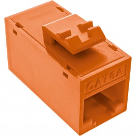 8pcs. Pack InLine® Keystone coupler RJ45 F/F, unshielded, Cat.6A UTP, orange
