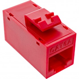 8pcs. Pack InLine® Keystone coupler RJ45 F/F, unshielded, Cat.6A UTP, red