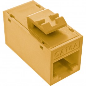 8pcs. Pack InLine® Keystone coupler RJ45 F/F, unshielded, Cat.6A UTP, yellow