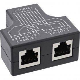 InLine® Cat.5e STP T-Adapter (Port-Doppler), RJ45 Buchse an 2x RJ45 Buchse