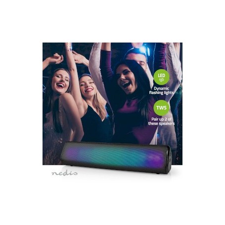 Haut -parleur Bluetooth® | Durée de lecture maximale de batterie: 6 heures | Conception de table | 18 W | Stereo | Microphone in