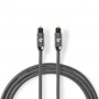 Câble audio optique | TosLink Male | TosLink Male | 5.00 m | Rond | Tressé | Gris Métal Gun | Sachet avec Fenetre