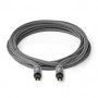 Câble audio optique | TosLink Male | TosLink Male | 5.00 m | Rond | Tressé | Gris Métal Gun | Sachet avec Fenetre