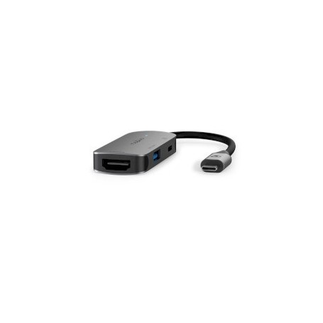 Adaptateur Multi-Ports USB | USB 3.2 Gen 1 | USB-C™ Mâle | Sortie HDMI ™ / USB-A Femelle / USB-C™ Femelle | 0.10 m | Rond | Plaq