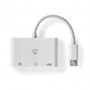 Adaptateur Multi-Ports USB | USB 2.0 | USB-C™ Femelle | USB-A Femelle / USB-C™ Femelle / 3.5 mm Femelle | 480 Mbps | Rond | Plaq