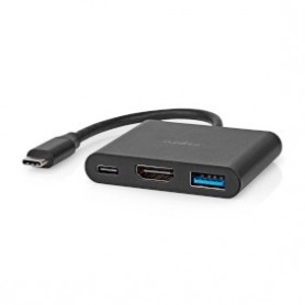 Adaptateur Multi-Ports USB | USB 3.2 Gen 1 | USB-C™ Mâle | Sortie HDMI ™ / USB-A Femelle / USB-C™ Femelle | 5 Gbps | 0.10 m | Ro