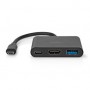 Adaptateur Multi-Ports USB | USB 3.2 Gen 1 | USB-C™ Mâle | Sortie HDMI ™ / USB-A Femelle / USB-C™ Femelle | 5 Gbps | 0.10 m | Ro