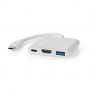 Adaptateur Multi-Ports USB | USB 3.2 Gen 1 | USB-C™ Mâle | Sortie HDMI ™ / USB-A Femelle / USB-C™ Femelle | 5 Gbps | 0.10 m | Ro