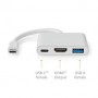 Adaptateur Multi-Ports USB | USB 3.2 Gen 1 | USB-C™ Mâle | Sortie HDMI ™ / USB-A Femelle / USB-C™ Femelle | 5 Gbps | 0.10 m | Ro