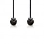 Câble audio DIN | DIN 5-Pin Mâle | DIN 5-Pin Mâle | Plaqué nickel | 3.00 m | Rond | PVC | Noir | Label