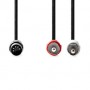 Câble audio DIN | DIN 5-Pin Mâle | 2x RCA Male | Plaqué nickel | 1.00 m | Rond | PVC | Noir | Label