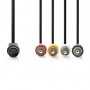 Câble audio DIN | DIN 5-Pin Mâle | 4x RCA Mâle | Plaqué nickel | 1.00 m | Rond | PVC | Noir | Label