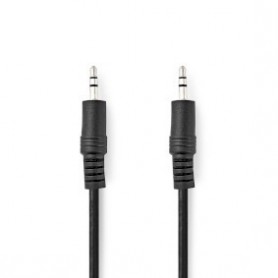 Câble audio stéréo | 3.5 mm Mâle | 3.5 mm Mâle | Plaqué nickel | 0.50 m | Rond | Noir | Label
