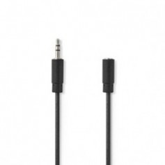 Câble audio stéréo | 3.5 mm Mâle | 3.5 mm Femelle | Plaqué nickel | 10.0 m | Rond | Noir | Label